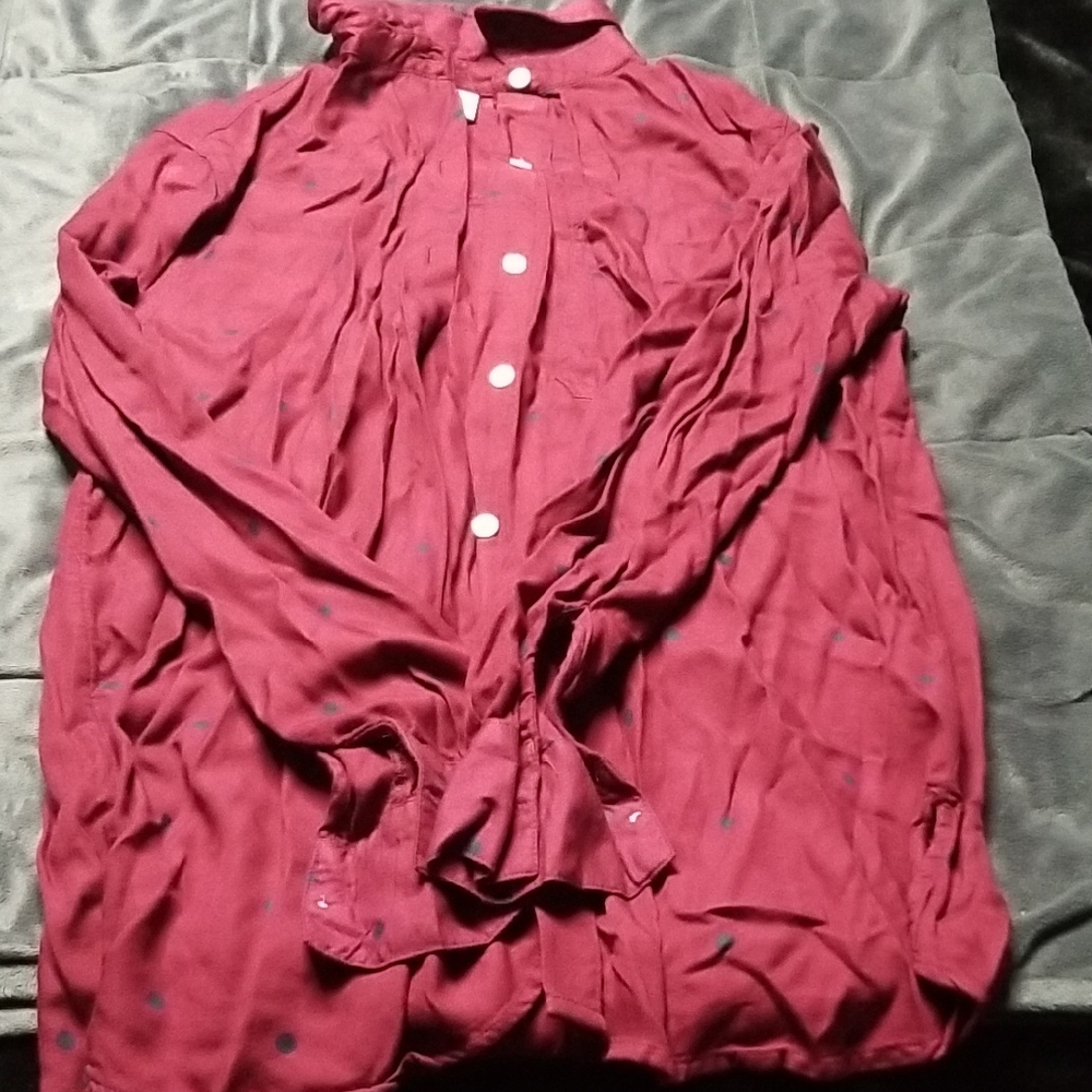 Old Navy Burgundy Shirt with White Button